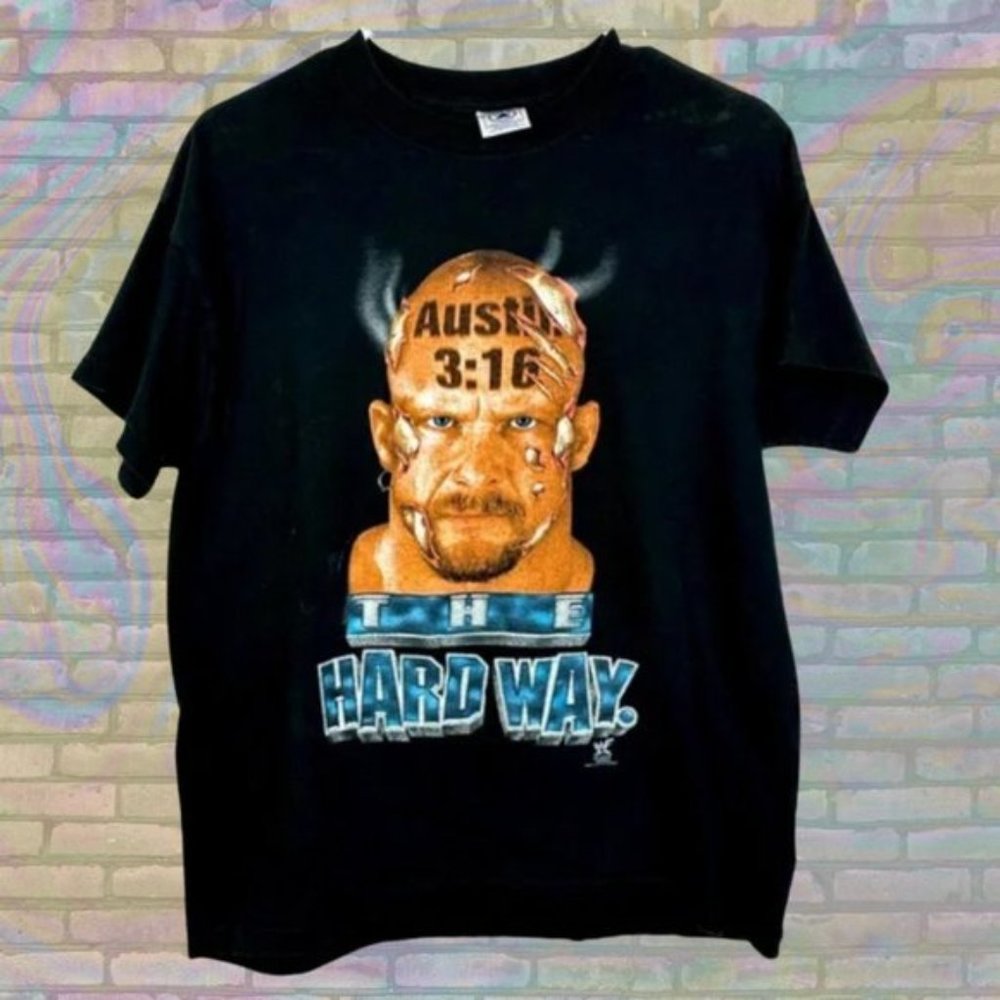 Vintage 90s WWF Stone Cold Steve Austin 3:16 The Hard Way T-shirt